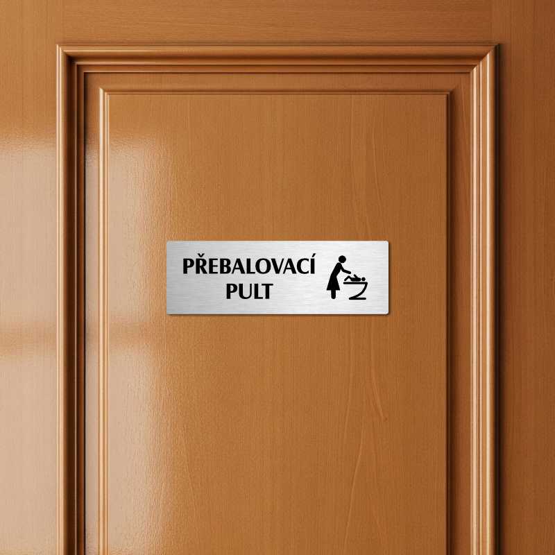 Přebalovací pult, 200x66mm, zlatá popiska s okrasným rámečkem  